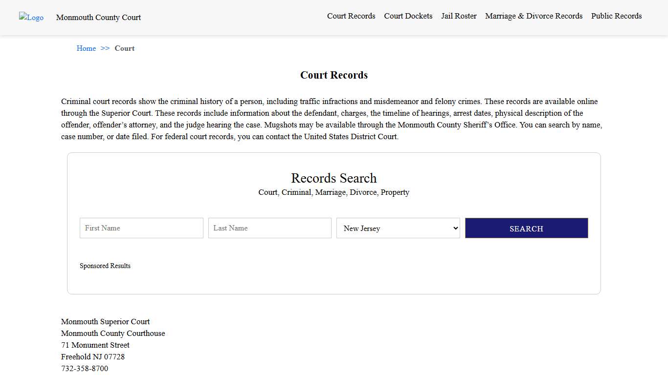 Court Records Monmouth County Court