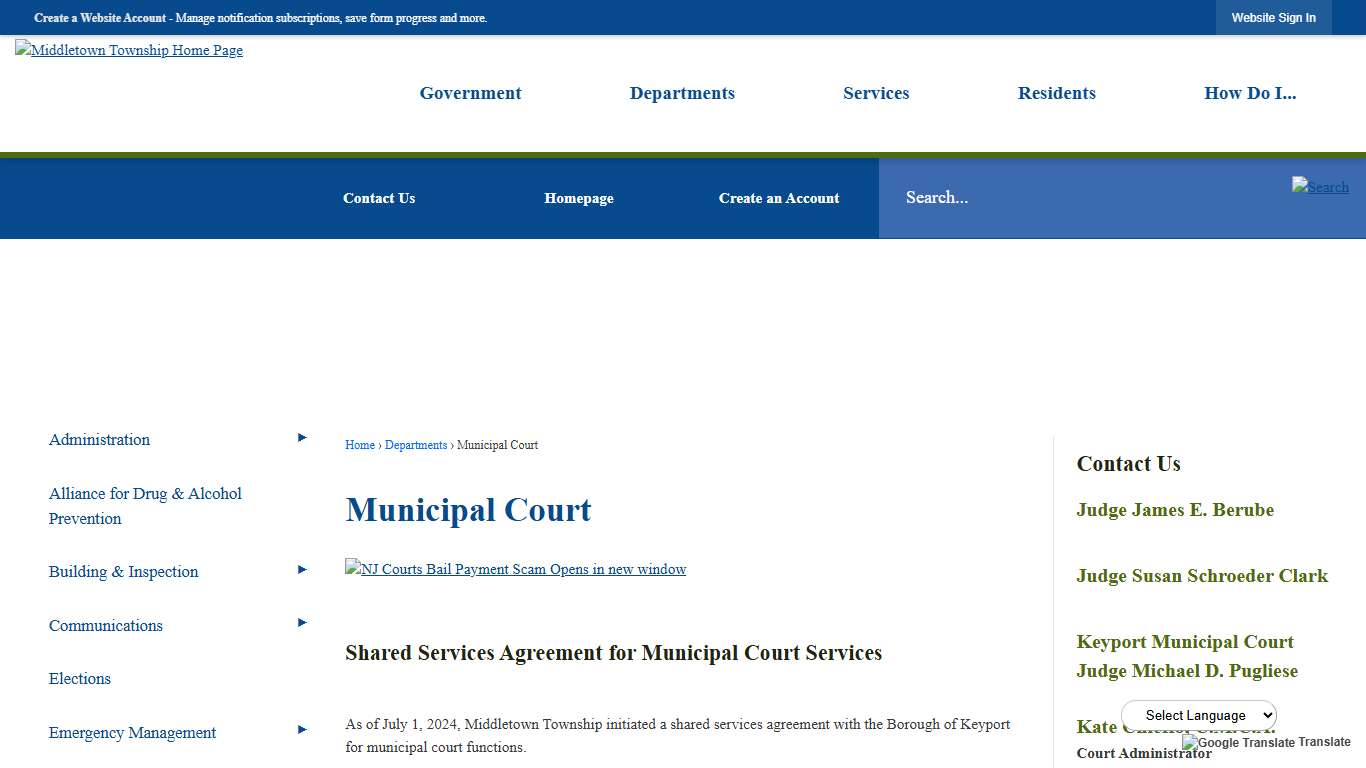 Municipal Court Middletown, NJ